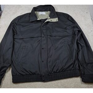 Ashworth Jacket‎ Mens Size L Black Bomber Full Zip Snap Weather Performance